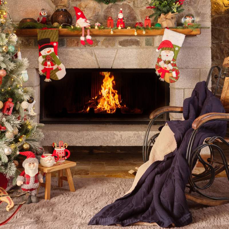 Karaca Home Woodland Navy Blue Cozy Throw 130x170 cm Karaca Home Woodland Navy Blue Cozy Throw 130x170 cm