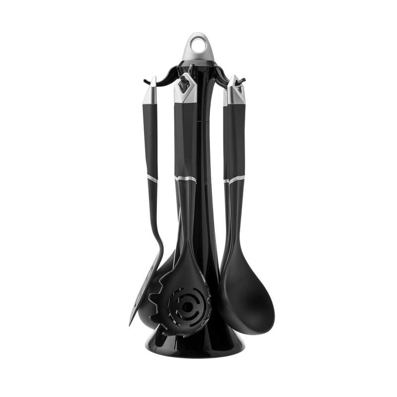 Karaca Hardy Black 6 Pcs Serving Set with Stand