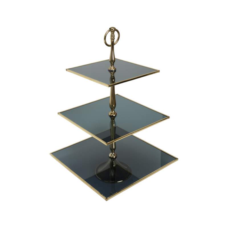 Karaca Home Line Decorative 3-Tier Gold Cake Stand 25 cm