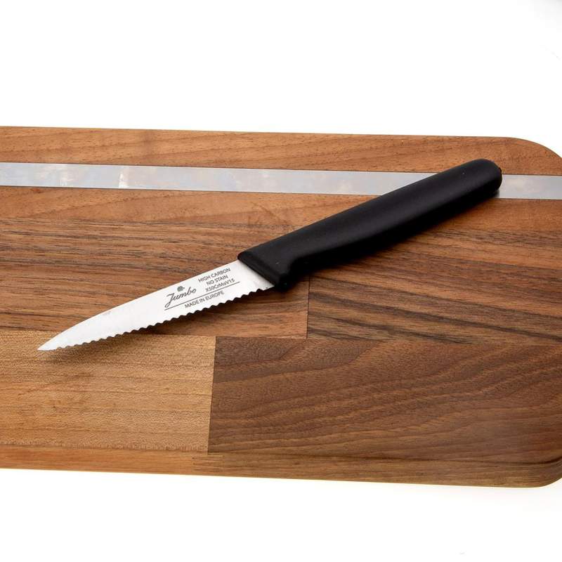 Jumbo Practico Black Serrated Paring Knife 9 cm