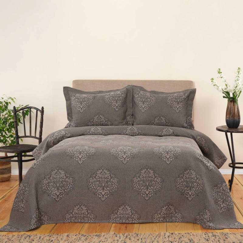 Karaca Home Amelie Double Bedspread Set Black Karaca Home Amelie Double Bedspread Set Black