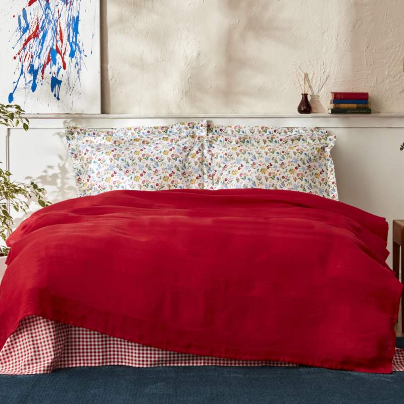 Karaca Home Noya 100% Cotton Double Pique Set Red Karaca Home Noya 100% Cotton Double Pique Set Red