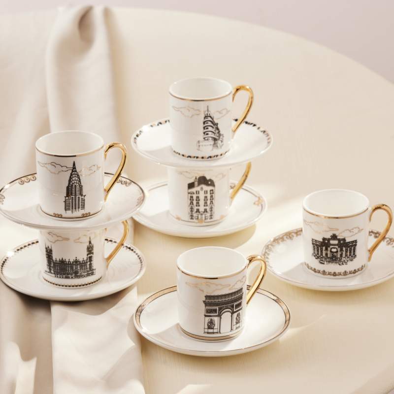 Karaca Art Set of 6 Coffee Cups 90 ml