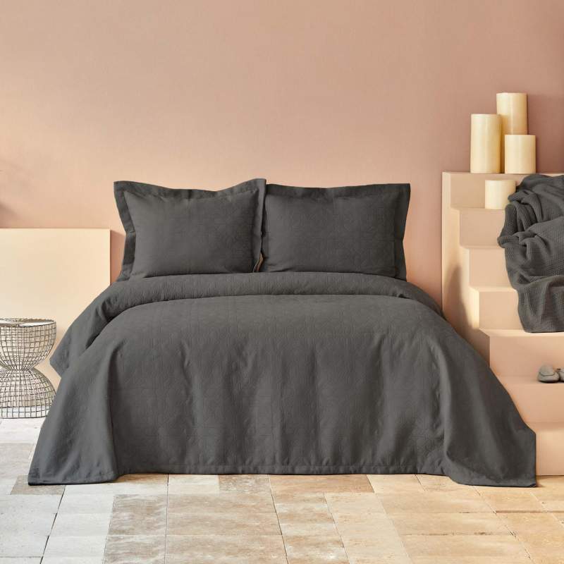 Karaca Home Back To Basic Double Bed Linen Anthracite Karaca Home Back To Basic Double Bed Linen Anthracite