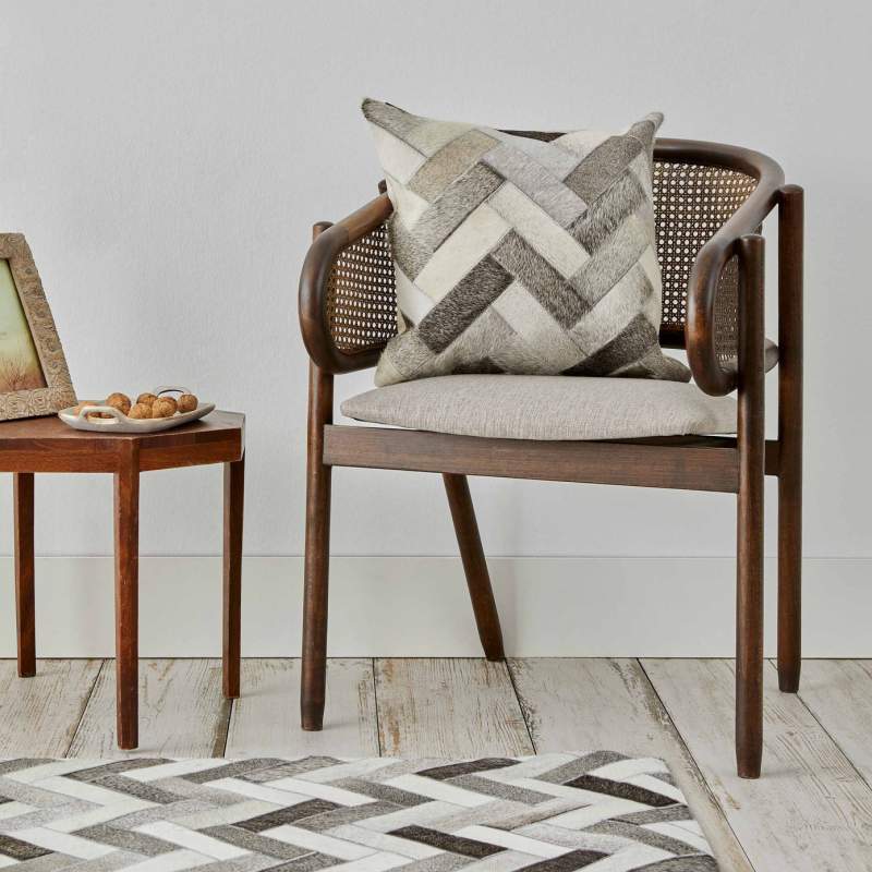 Cashmere Carpet Handmade Safari Parquet Cushion 45x45 cm