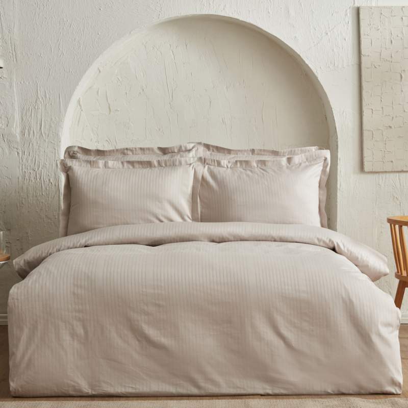 Karaca Home Uniq 100% Cotton Satin Double Duvet Cover Set Stone Karaca Home Uniq 100% Cotton Satin Double Duvet Cover Set Stone