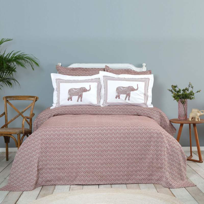 Karaca Home Somes Terracota Double Bedspread Set and Sheet Set Karaca Home Somes Terracota Double Bedspread Set and Sheet Set