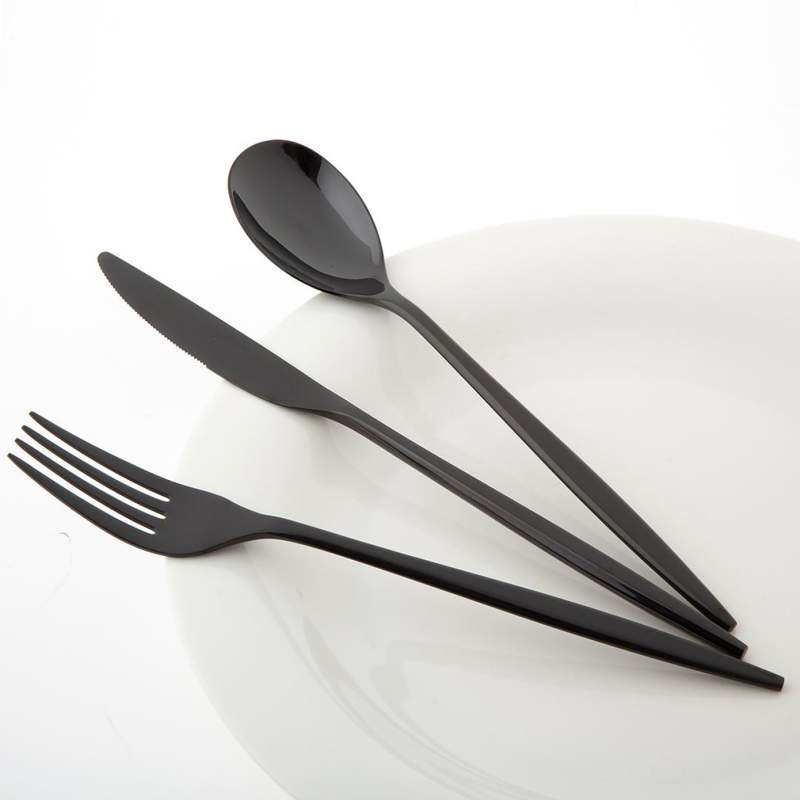 Jumbo 5800 84 Pcs Cutlery Set for 12 People Titanium Black