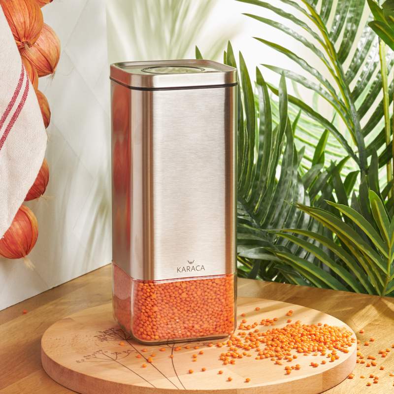 Karaca Avangart Inox Vacuum Glass Storage Container - L