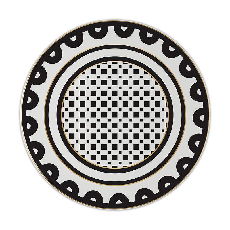 Baci Milano Optical Porcelain Cake Plate 32 cm