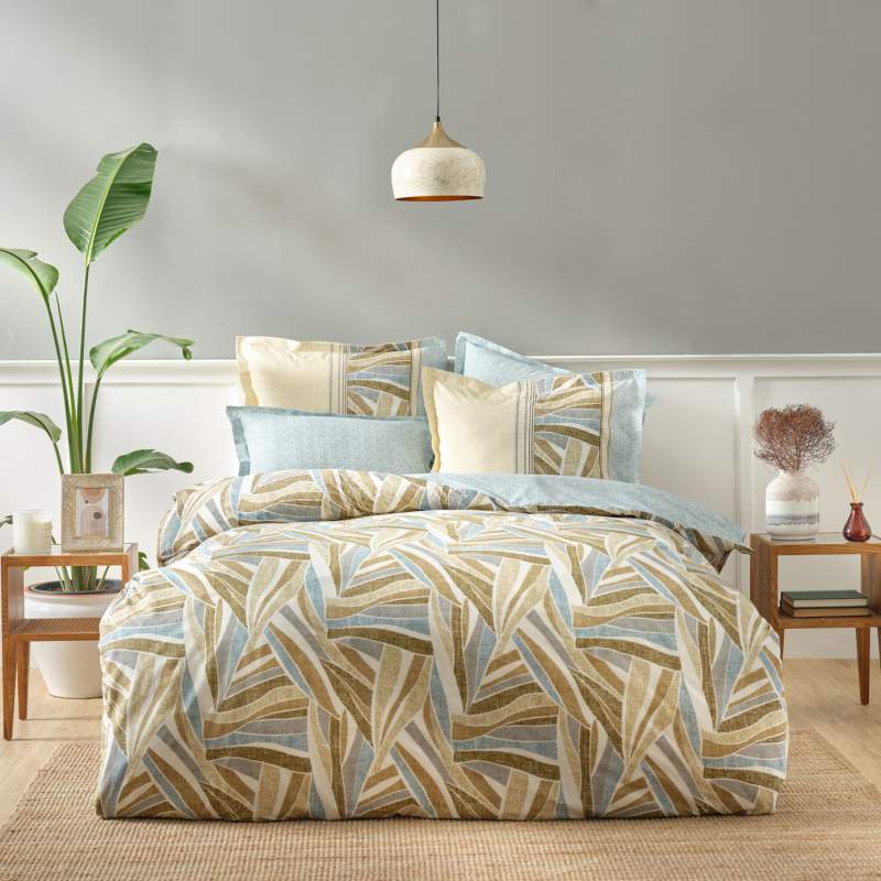 Karaca Home Raul Beige Double 100% Cotton Duvet Cover Set Fitted Karaca Home Raul Beige Double 100% Cotton Duvet Cover Set Fitted