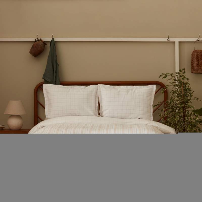 Karaca Home Doğasever Geo Cotton Transformation Double Duvet Cover Set Beige