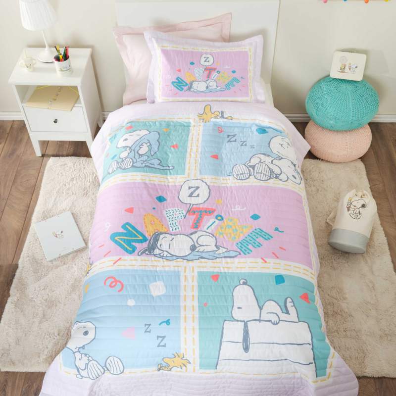 Peanuts by Karaca Home Nap Time Lilac Single Bedspread Peanuts by Karaca Home Nap Time Lilac Single Bedspread
