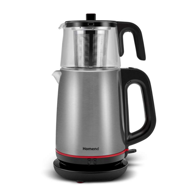 Homend Royaltea 1750H Inox Black Tea Maker with Glass Infuser Homend Royaltea 1750H Inox Black Tea Maker with Glass Infuser