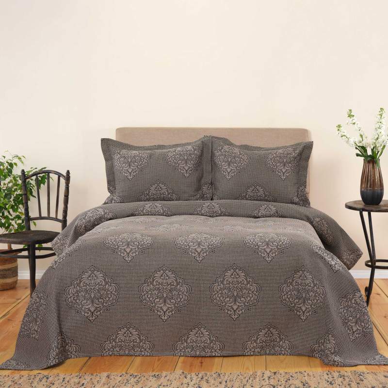 Karaca Home Amelie Black Double Bedspread Set Karaca Home Amelie Black Double Bedspread Set