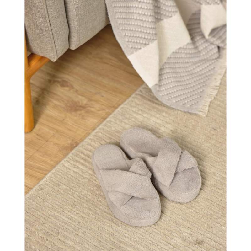 Karaca Home Young Cross Slippers 36-37 Gray