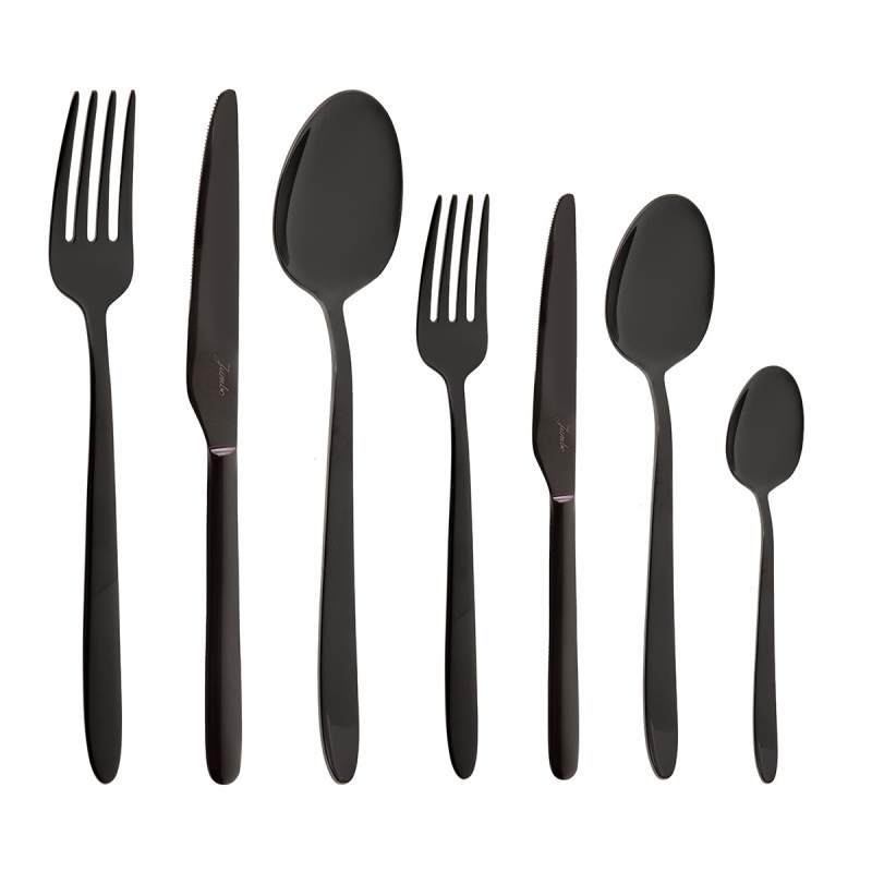 Jumbo 8100 84 Pcs Cutlery Set for 12 People Titanium Black