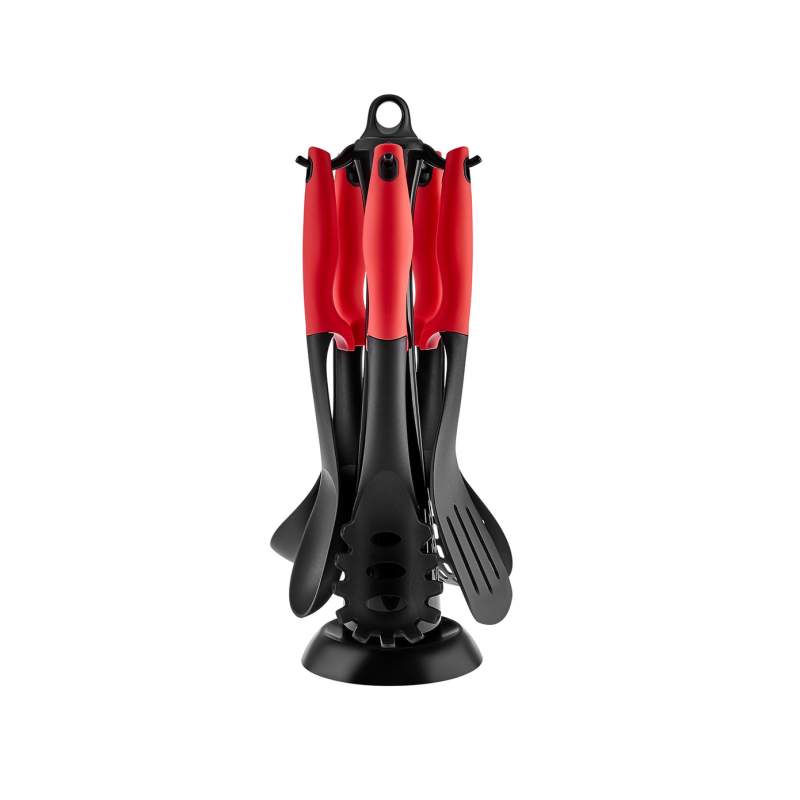 Karaca Defy Red 6 Pcs Serving Set with Stand