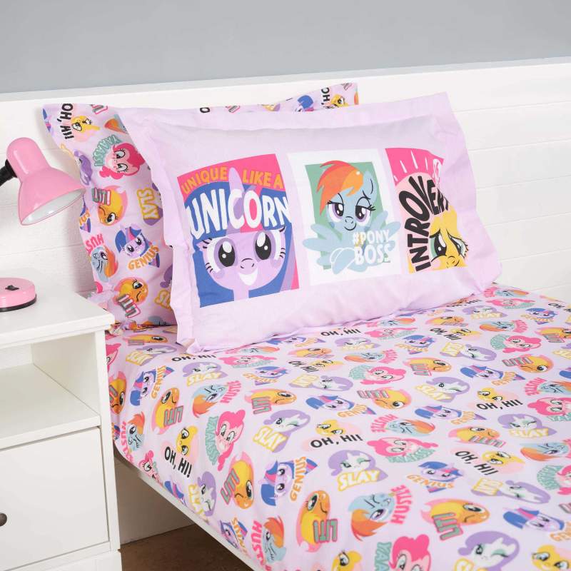 My Little Pony by Karaca Home Unicorn 100% Cotton Single Fitted Bed Sheet Set