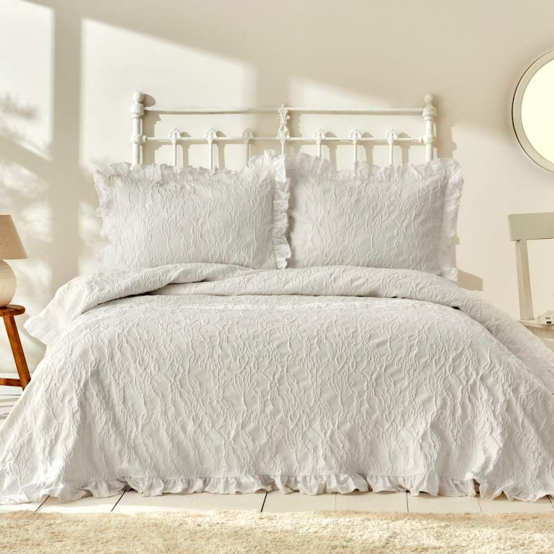 Karaca Home White Collection Tyra Double Bedspread White Karaca Home White Collection Tyra Double Bedspread White