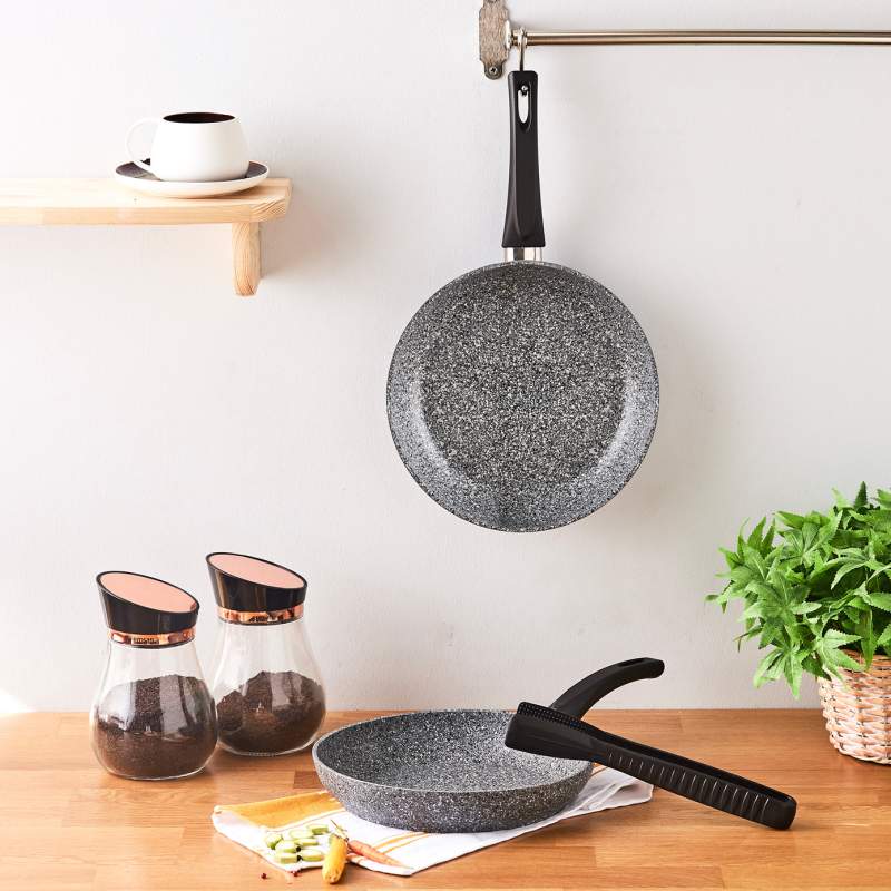 Emsan Lucca 3-Piece Pan and Tongs Set 22-26 cm