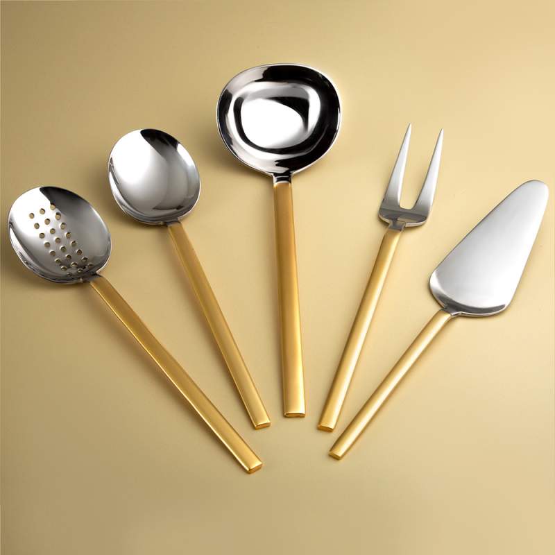 Jumbo 8100 Matte Gold 5 Piece Serving Set