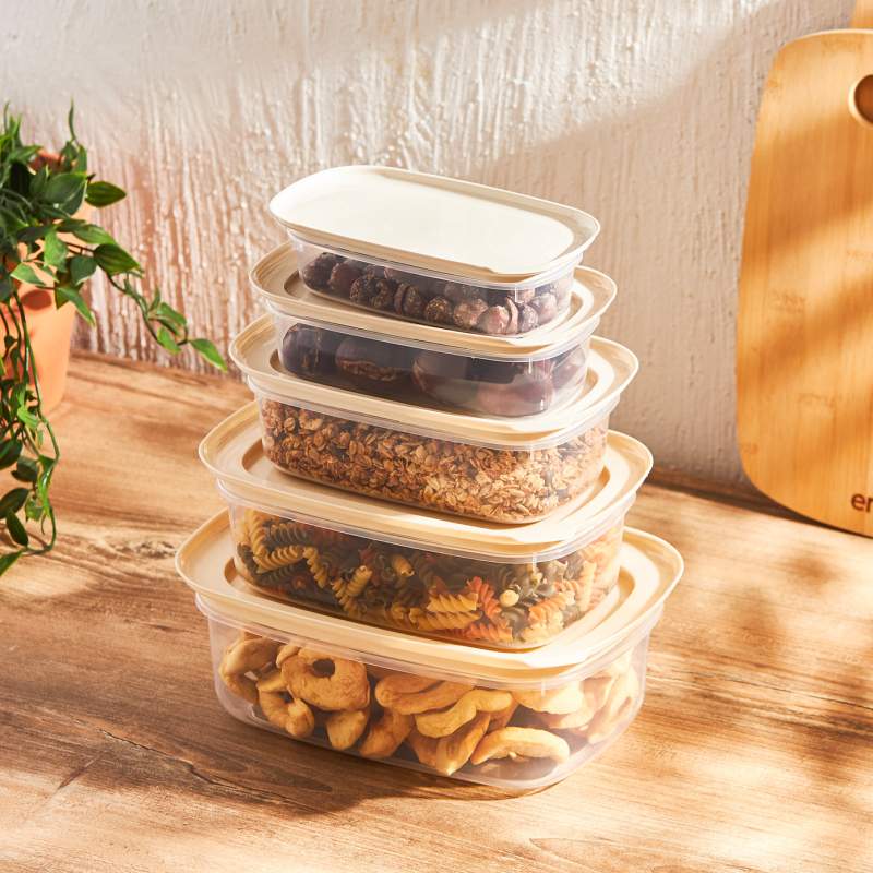 Emsan Kita Ecru 5 Pcs Storage Container
