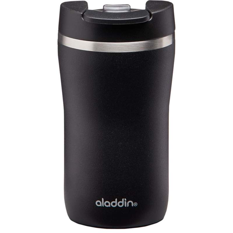 Aladdin Cafe Thermavac Leak-Lock Black Stainless Steel Hand Thermos Mug 0.25 Lt