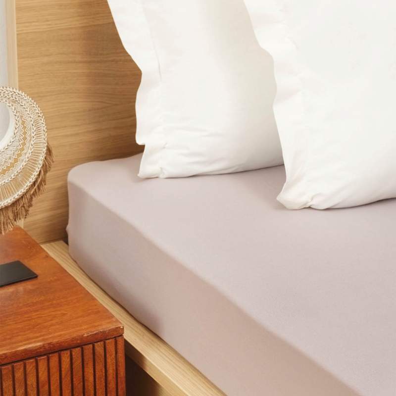 Karaca Home Combed Cotton Fitted Bed Sheet Single Beige 100x200+30 cm