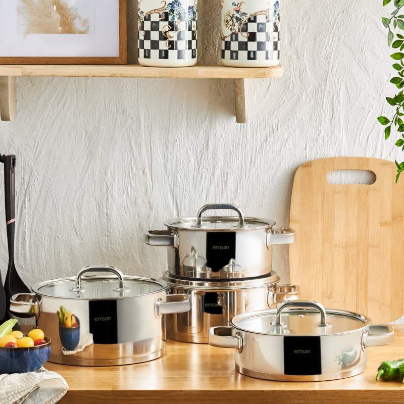 Emsan Mimosa 8 Piece Cookware Set