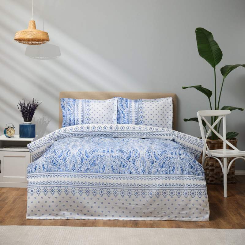 Karaca Home Della Blue 100% Cotton Double Pique Set