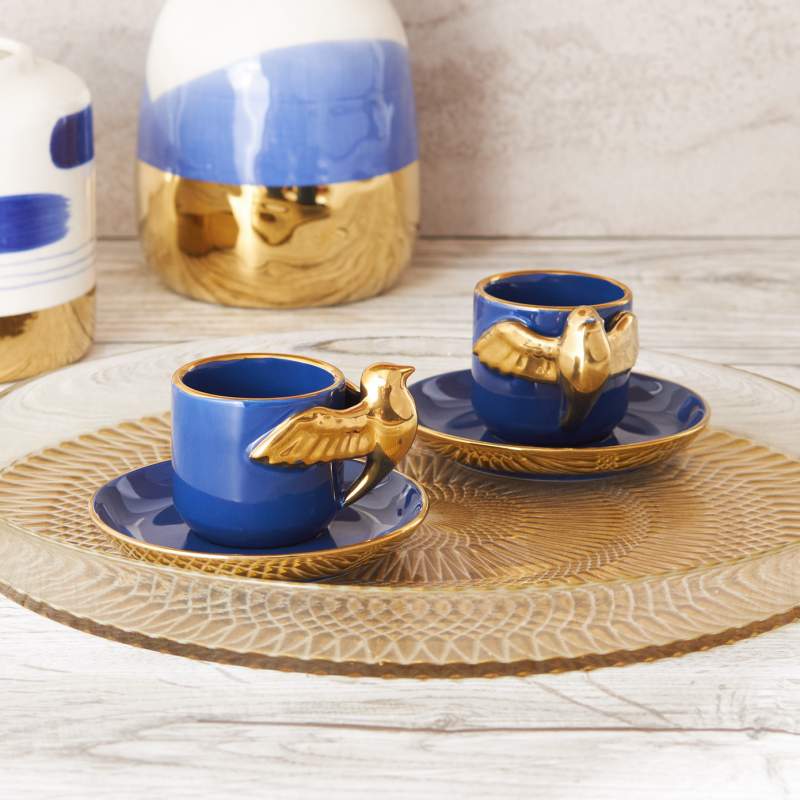 Karaca Canary Set of 2 Coffee Cups 75 ml