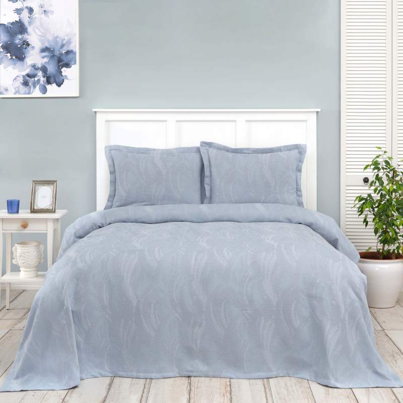 Karaca Home Blanche Blue Double Waffle Bedspread Set Karaca Home Blanche Blue Double Waffle Bedspread Set