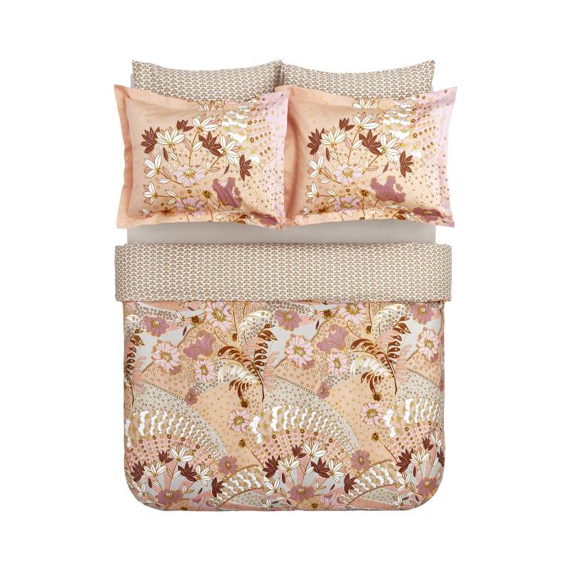 Karaca Home Denis 100% Cotton Satin Double Duvet Cover Set Powder Karaca Home Denis 100% Cotton Satin Double Duvet Cover Set Powder