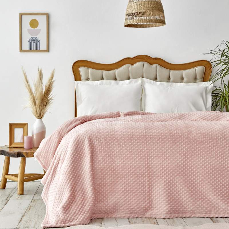 Karaca Home Alice Powder Double Bud Wellsoft Blanket Karaca Home Alice Powder Double Bud Wellsoft Blanket