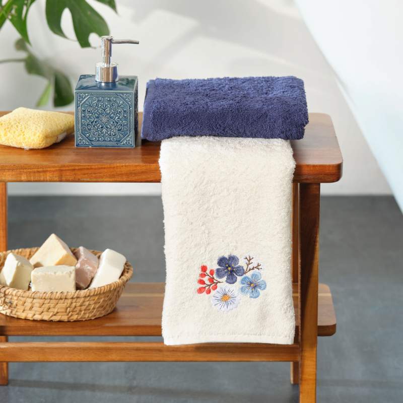 Karaca Home Violet 100% Cotton 2 Pcs Face Towel Set 50x90 cm