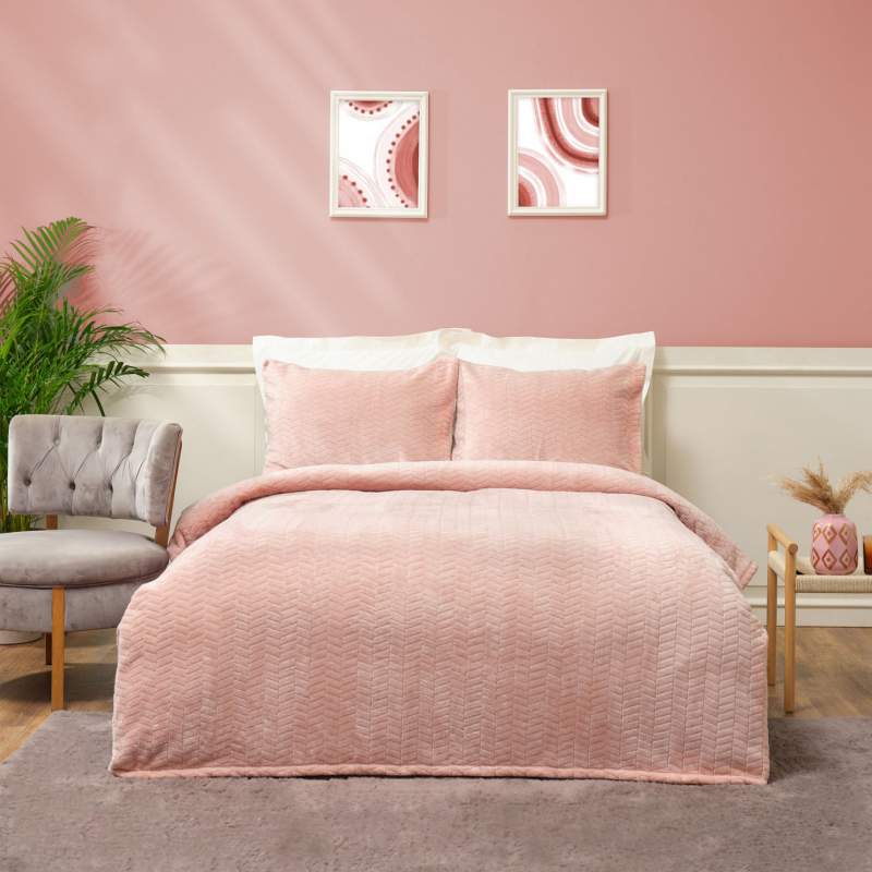 Karaca Home Rosie Powder Double Wellsoft Bedspread Karaca Home Rosie Powder Double Wellsoft Bedspread