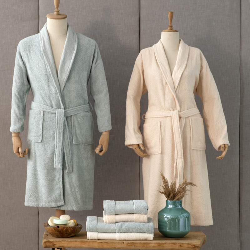 Karaca Home Casita Flos 6 Pieces Mint Beige Family Bathrobe Set