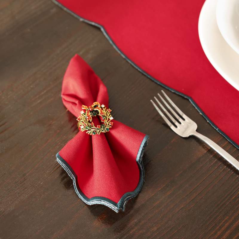 Karaca Home Pinecone 2 Pcs Red Fabric Napkin
