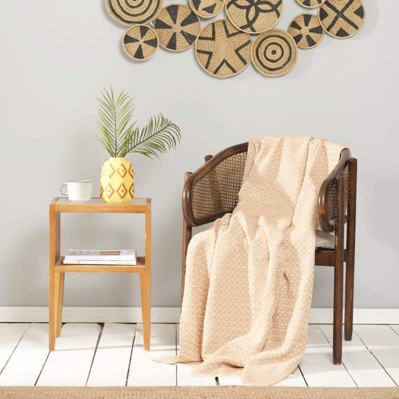Karaca Home Bety Mustard Throw 130 cm x 170 cm Karaca Home Bety Mustard Throw 130 cm x 170 cm