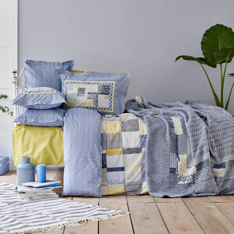 Karaca Home Bosa Indigo 100% Cotton Double Duvet Cover Set Karaca Home Bosa Indigo 100% Cotton Double Duvet Cover Set