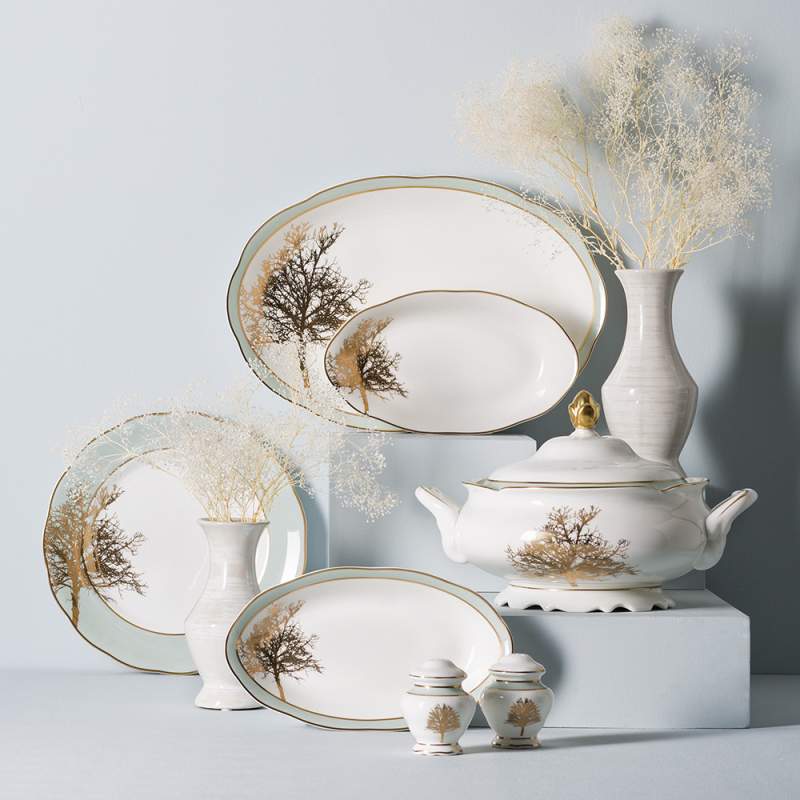 Jumbo Daphne 60 Pieces Bone Dinnerware Set for 12 Persons