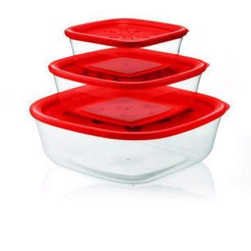 Guzzini 3-Piece Storage Container Set Red
