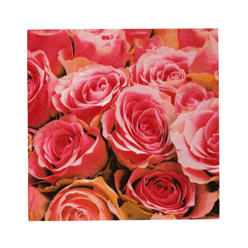 Karaca Home Pink Rose Paper Napkin 20 pcs 33x33 cm