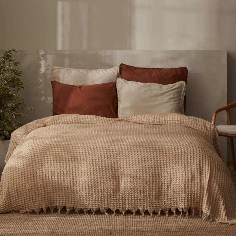 Karaca Home Casey Double Waffle Pique 200x230 cm Beige Karaca Home Casey Double Waffle Pique 200x230 cm Beige