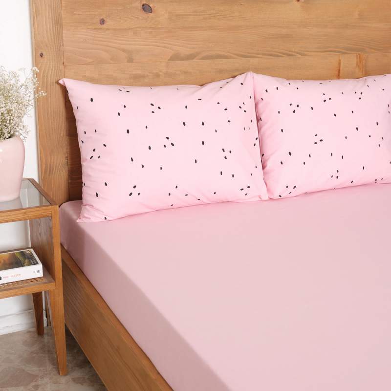 Sarah Anderson Strawberry Pink 100% Pink Double Sheet Set