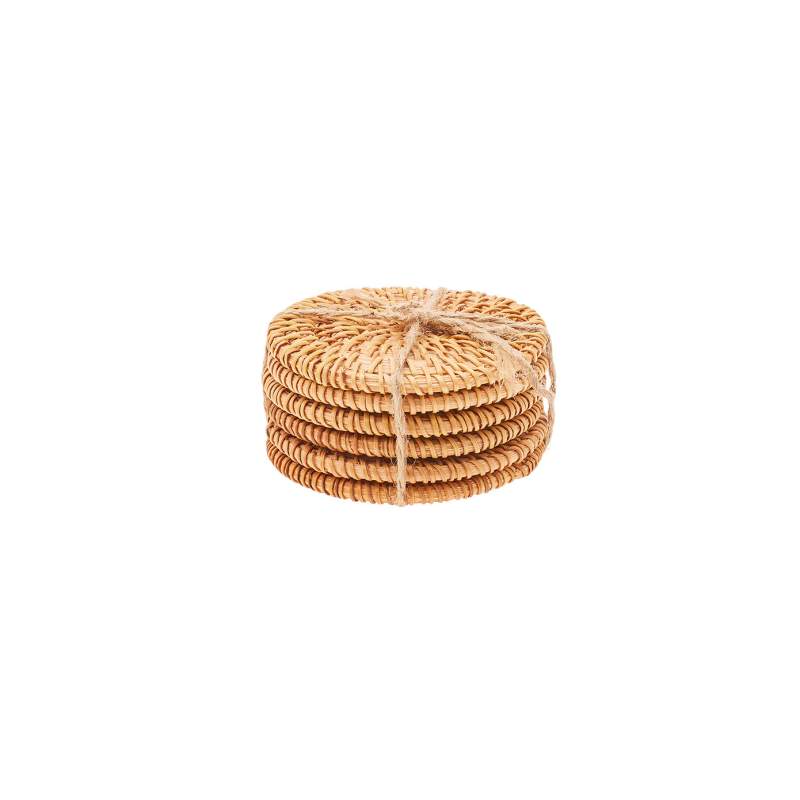 Karaca Home Mora Rattan Set of 6 Coasters