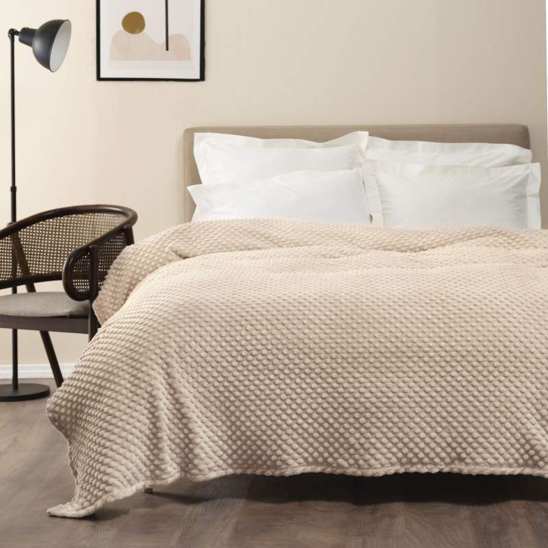 Karaca Home Alice Single Bud Blanket Cappuccino Karaca Home Alice Single Bud Blanket Cappuccino