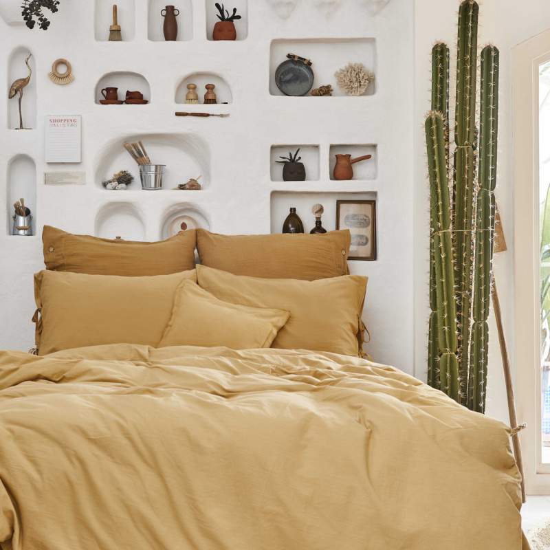 Karaca Home 4 Elements Light Mustard 100% Cotton Single Duvet Cover Set Air Toprak Karaca Home 4 Elements Light Mustard 100% Cotton Single Duvet Cover Set Air Toprak