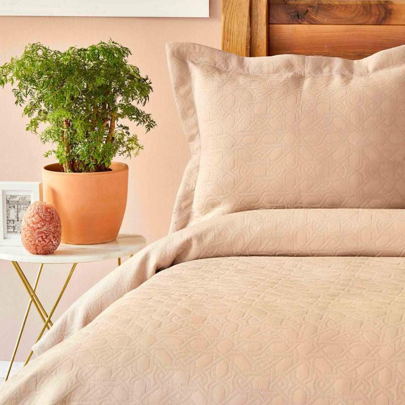 Karaca Home Back To Basic Dark Powder Single Bedspread Karaca Home Back To Basic Dark Powder Single Bedspread